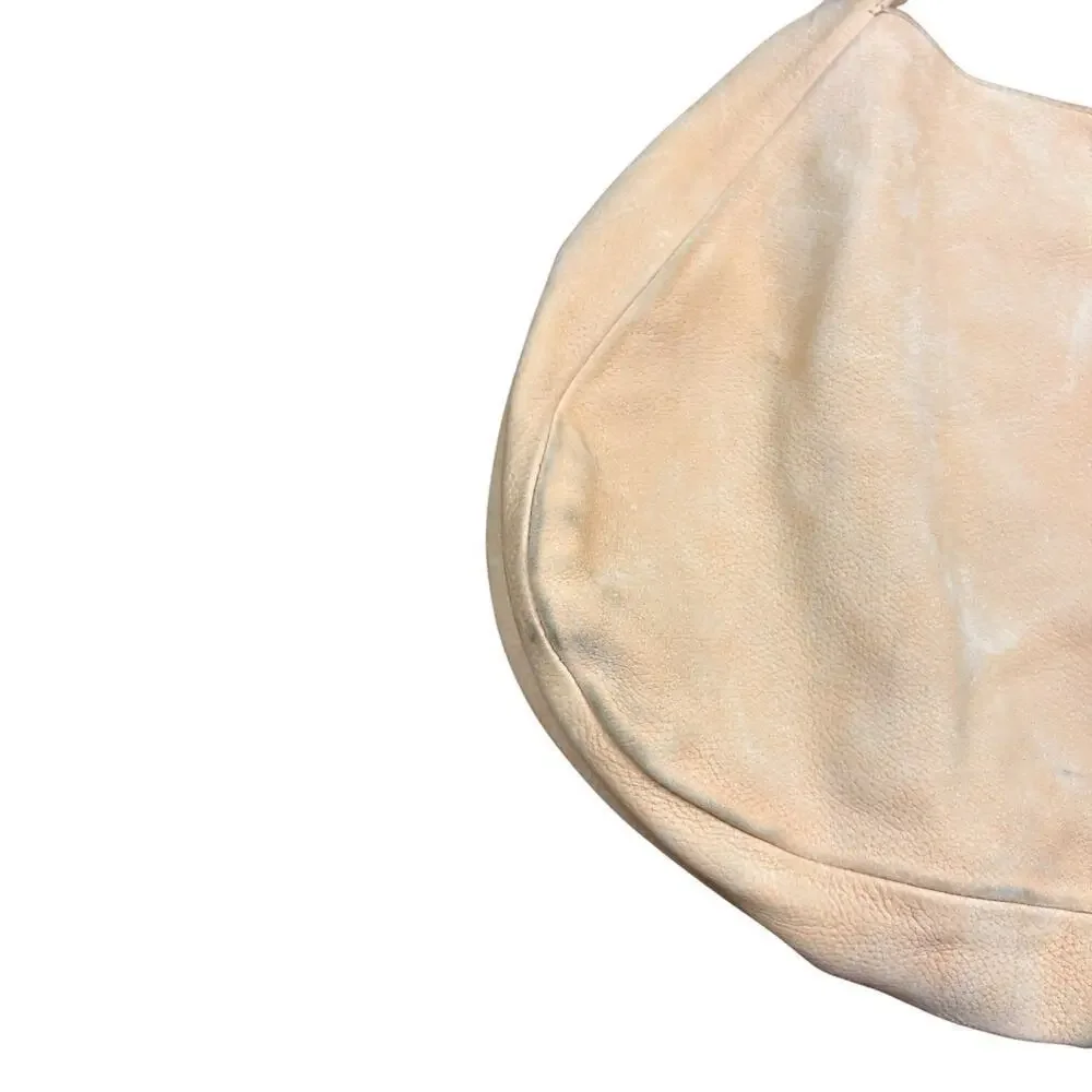 Ceri Hoover Suede Leather Tan Brown Boho Hobo Shoulder Bag Purse Tote Slouchy